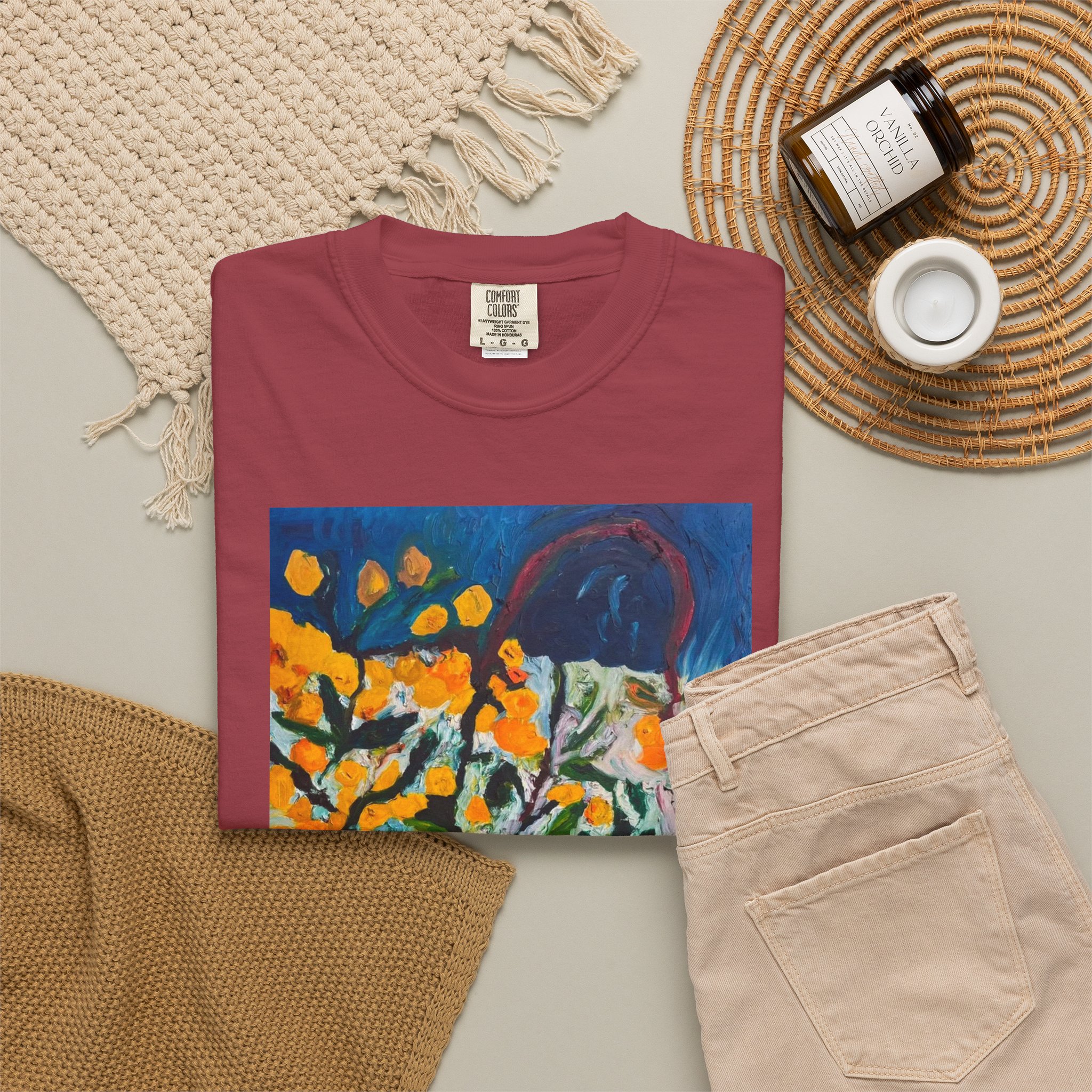 Backyard Lemon Tree Art T-Shirt - Image 56