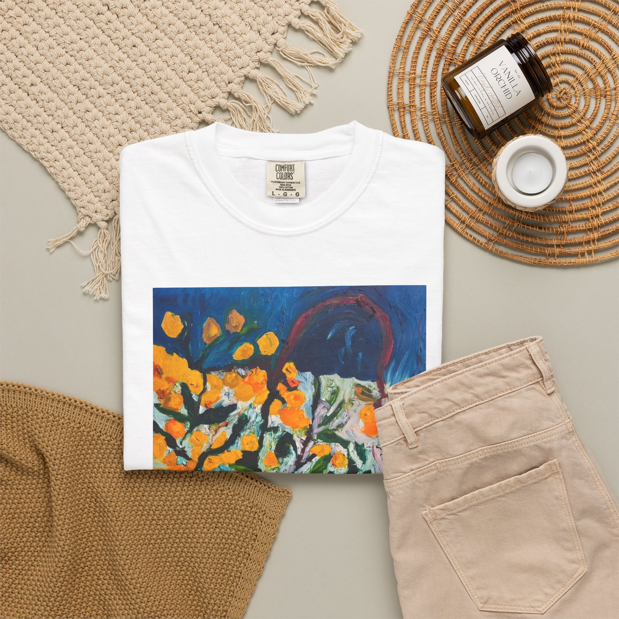 Backyard Lemon Tree Art T-Shirt - Image 4