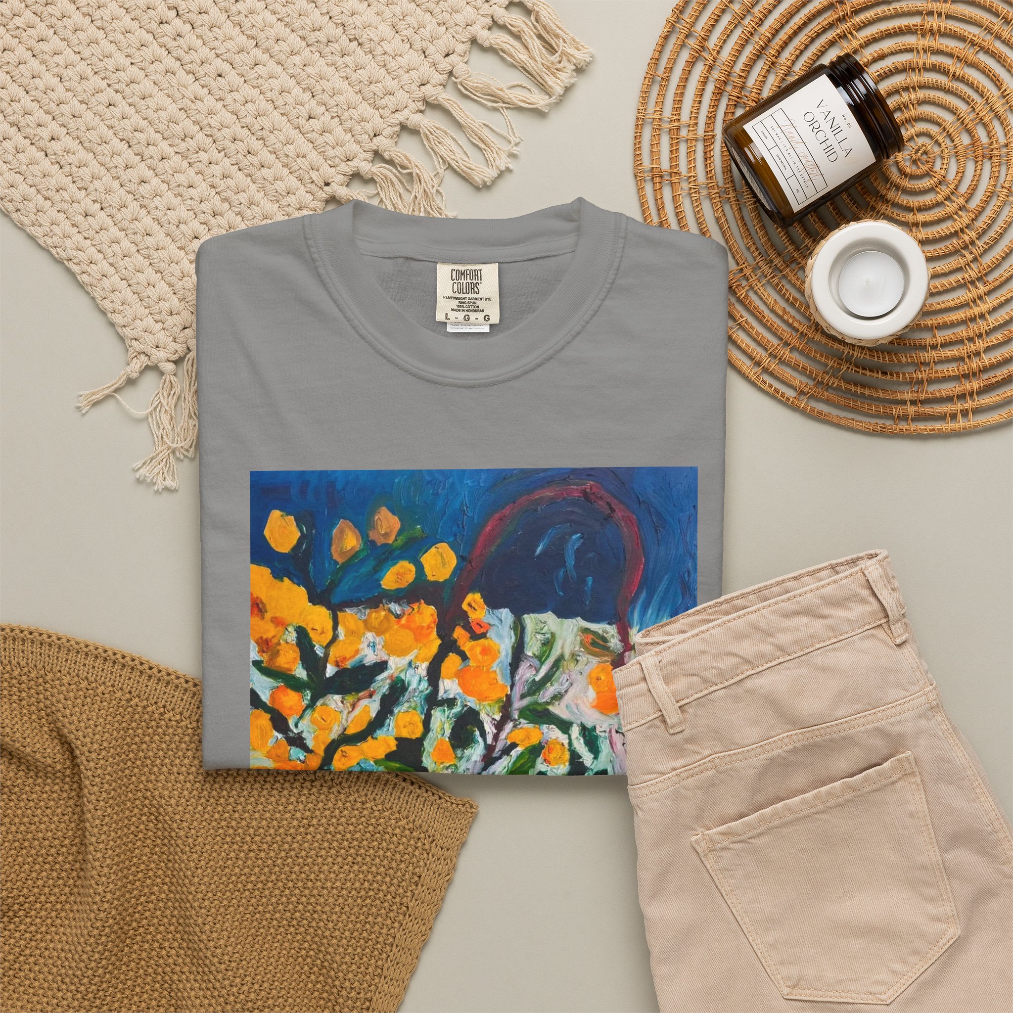 Backyard Lemon Tree Art T-Shirt - Image 44