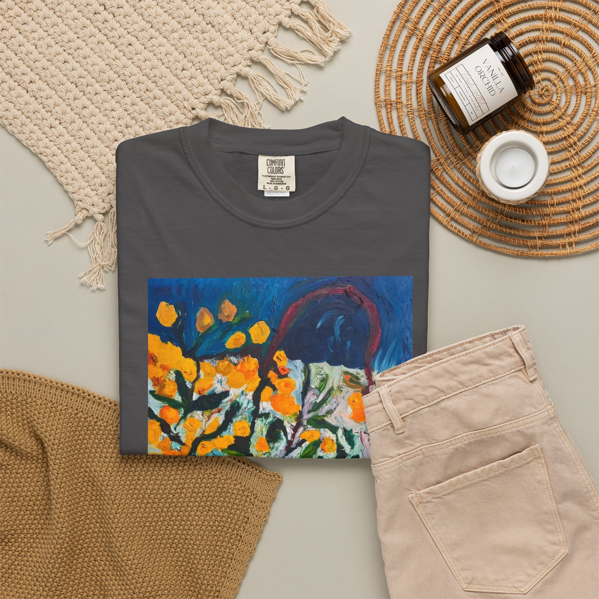 Backyard Lemon Tree Art T-Shirt - Image 48