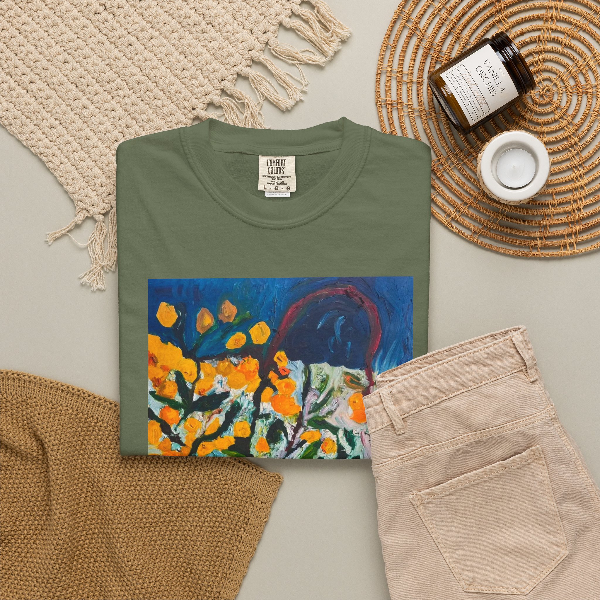 Backyard Lemon Tree Art T-Shirt - Image 40