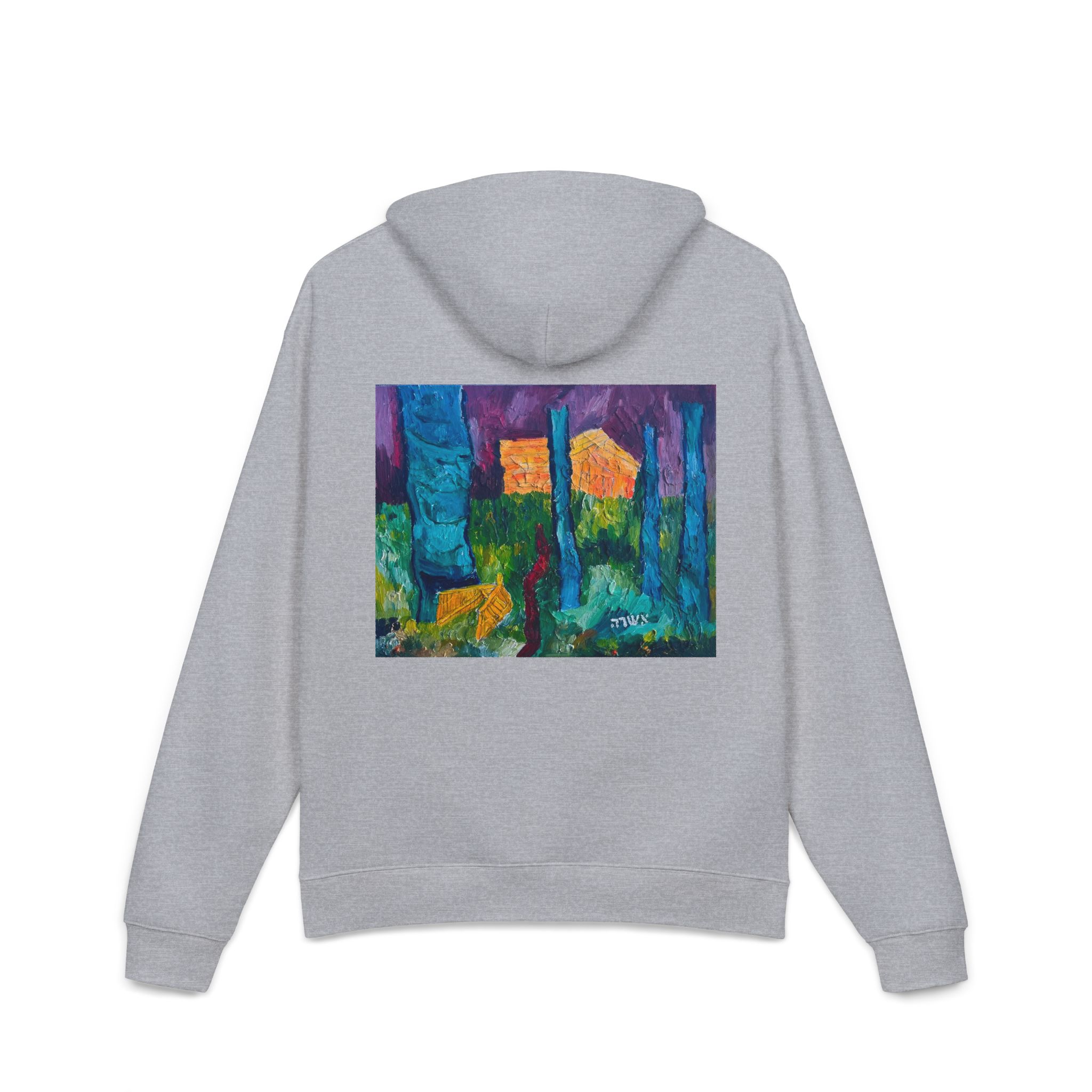 Artistic Forest Scene Hoodie — Colorful Abstract Landscape Pullover - Image 6