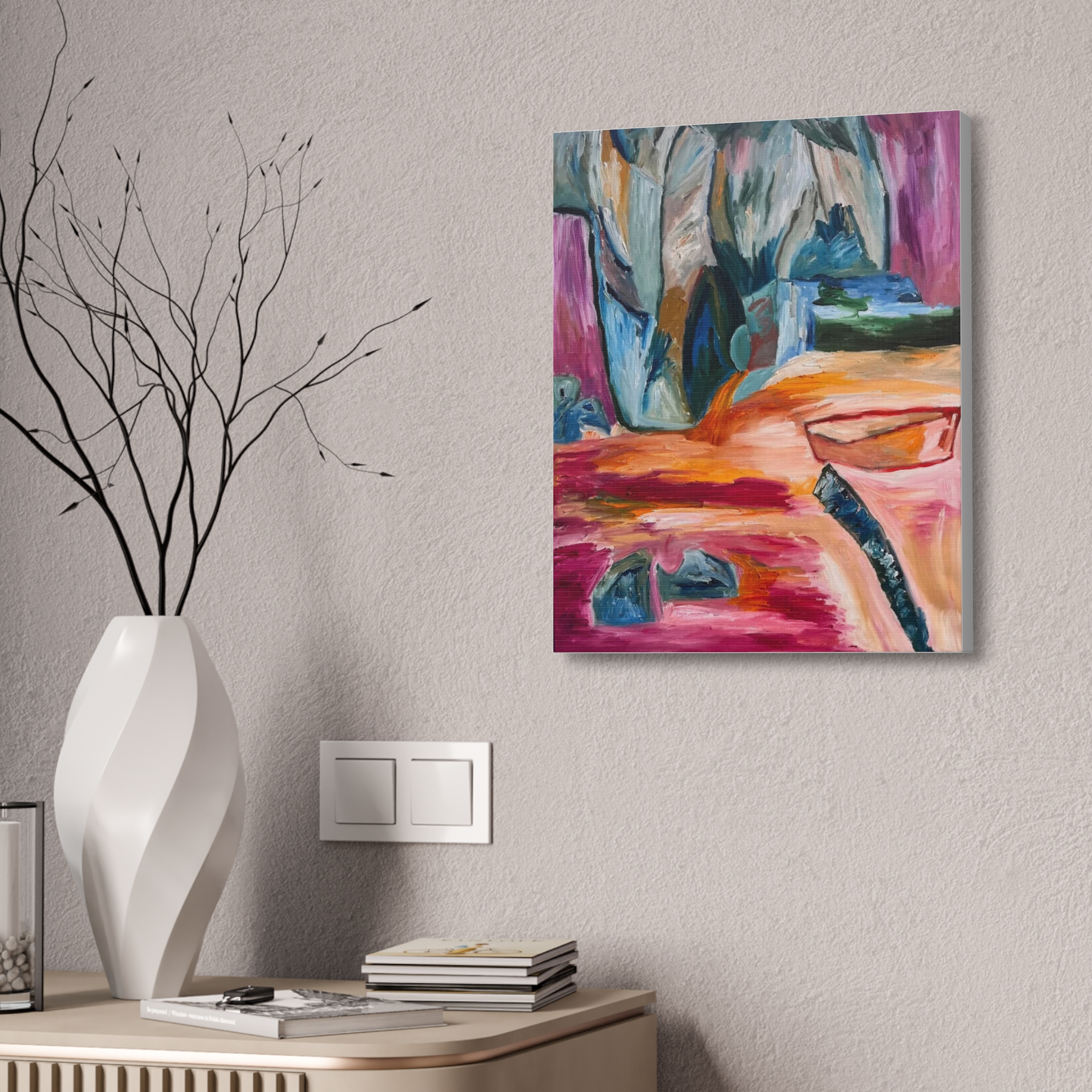 Boat in the Sand Art Canvas Print - Image 4