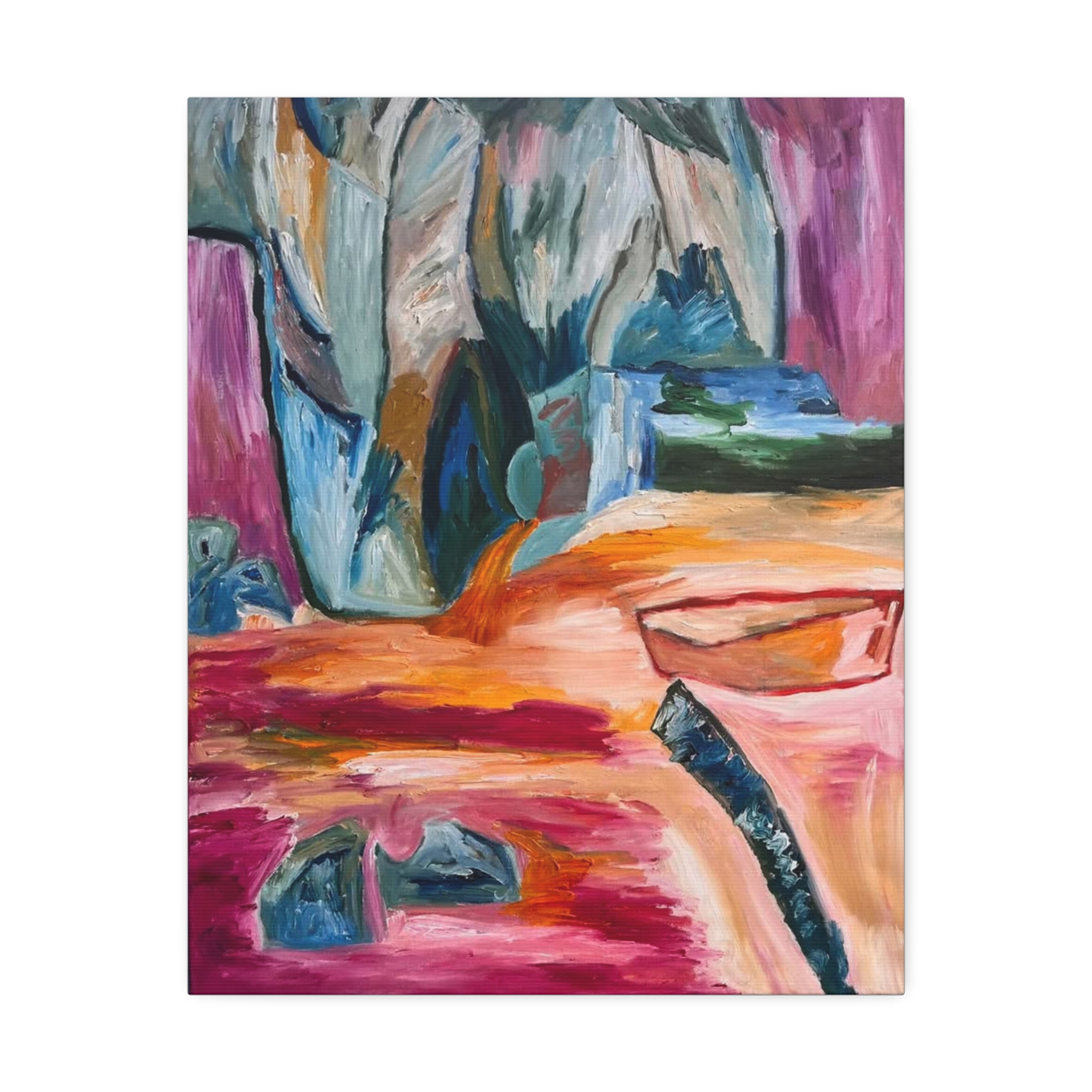Boat in the Sand Art Canvas Print - Image 2
